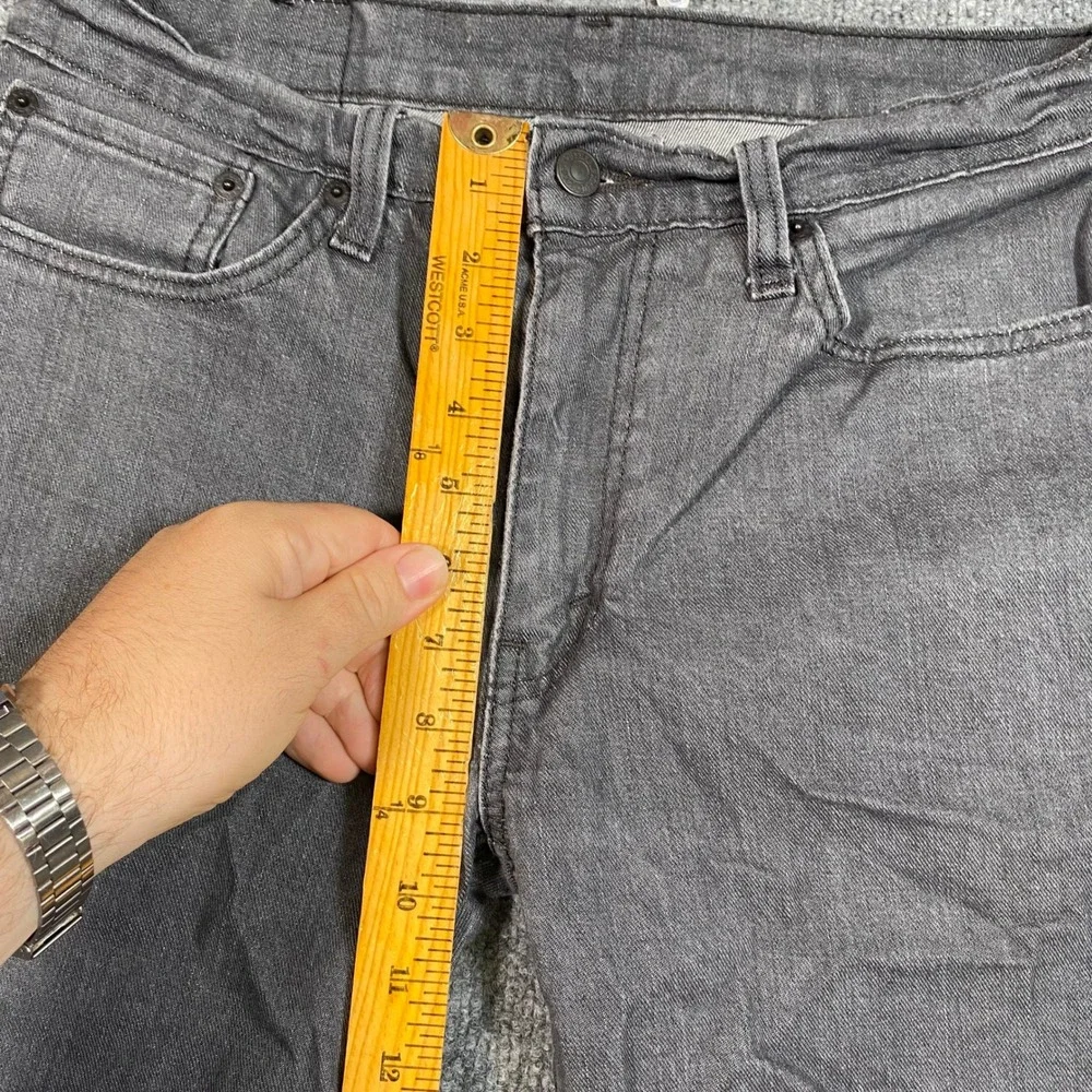 Levis 514 Mens Charcoal Gray Straight Fit Denim Jeans W33 L30 WaterLess Wash